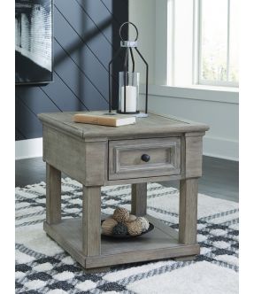 Wooden Rectangular Side Table with Drawer in Traditional Style - Macleod