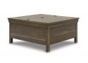 Wooden Square Lift Top Coffee Table with Storages and Bronze-tone Hardware - Starling