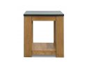 Wooden Rectangular Side Table with Stone Top - Jimna