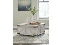 Lift Top Wooden Square Coffee Table with Storage in Rustic Farmhouse Style - Altona