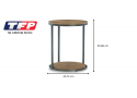 Circular Wooden Side Table with Metal Legs - Fernside
