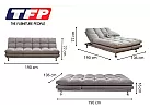 2-Seater Light Grey Sofa Bed with High-Density Foam and Sleek Steel Legs - Victoria