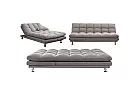 2-Seater Light Grey Sofa Bed with High-Density Foam and Sleek Steel Legs - Victoria