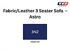 3 Seater Sofa Leather/Fabric With Metal Legs and Adjustable Headrest - Astro