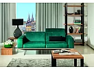 3 Seater Sofa Leather/Fabric With Metal Legs and Adjustable Headrest - Astro