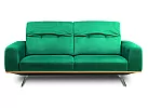 3 Seater Sofa Leather/Fabric With Metal Legs and Adjustable Headrest - Astro