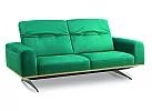 3 Seater Sofa Leather/Fabric With Metal Legs and Adjustable Headrest - Astro