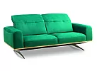 3 Seater Sofa Leather/Fabric With Metal Legs and Adjustable Headrest - Astro