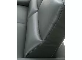 Leather/Fabric 3 Seater Sofa With Adjustable Headrest and Side Storage - Soprano