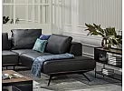 Leather/Fabric 2 Seater Corner Sofa With Chaise and Optional Extensible Seats  - Figaro Uno