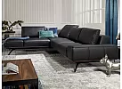 Leather/Fabric 2 Seater Corner Sofa With Chaise and Optional Extensible Seats  - Figaro Uno