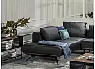 Leather/Fabric 2 Seater Corner Sofa With Chaise and Optional Extensible Seats  - Figaro Uno