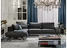 Leather/Fabric 2 Seater Corner Sofa With Chaise and Optional Extensible Seats  - Figaro Uno