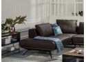 Leather/Fabric 2 Seater Corner Sofa With Chaise and Optional Extensible Seats  - Figaro Uno