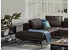 Leather/Fabric 2 Seater Corner Sofa With Chaise and Optional Extensible Seats  - Figaro Uno