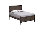 King Single Dark Brown Wooden Bed with Panelled Headboard and Footboard - Windsor