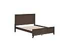 Queen Dark Brown Wooden Bed with Panelled Headboard and Footboard - Windsor