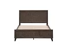 Queen Dark Brown Wooden Bed with Panelled Headboard and Footboard - Windsor