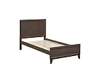 King Single Dark Brown Wooden Bed with Panelled Headboard and Footboard - Windsor