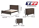 Queen Dark Brown Wooden Bed with Panelled Headboard and Footboard - Windsor