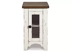 Farmhouse White Wooden/Timber Rectangular Side Table with Storage - Macrossan