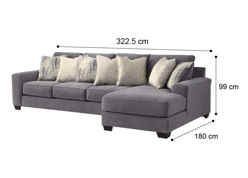 Abraham 4 Seater Modular Fabric Lounge Suite with Chaise