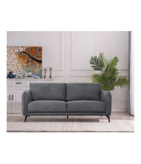 3 Seater Fabric Lounge in Grey Linen - Ballard
