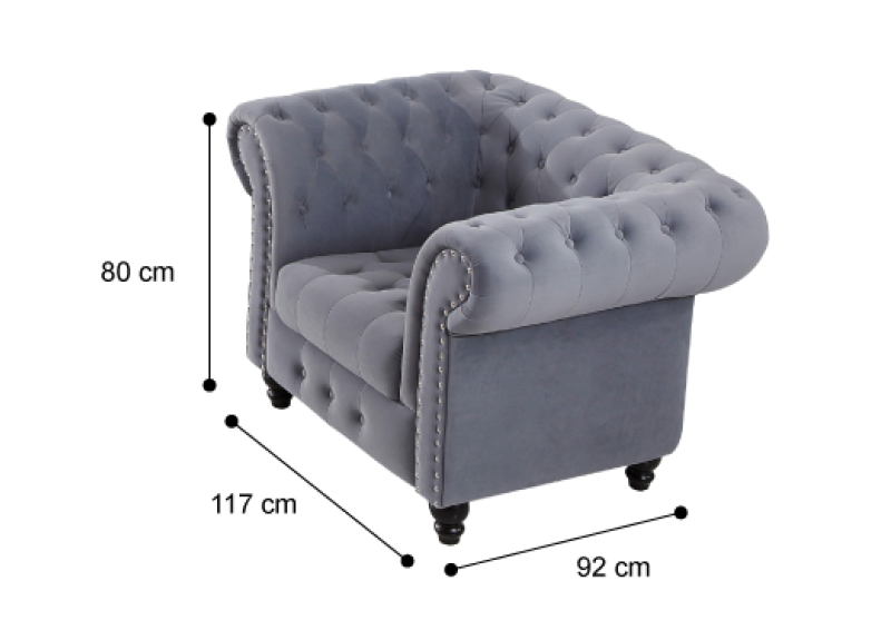 Yallambie Chesterfield Style Fabric Armchair