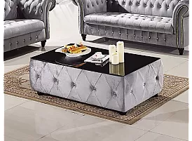Yallambie Tufted Coffee Table with Glass Top 