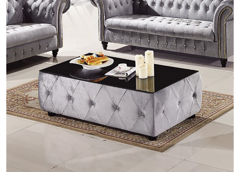 Yallambie Tufted Coffee Table With, Padded Coffee Table With Glass Top