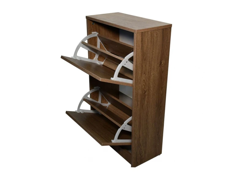 Two-Panel Wooden Shoe Storage Cabinet - Allan
