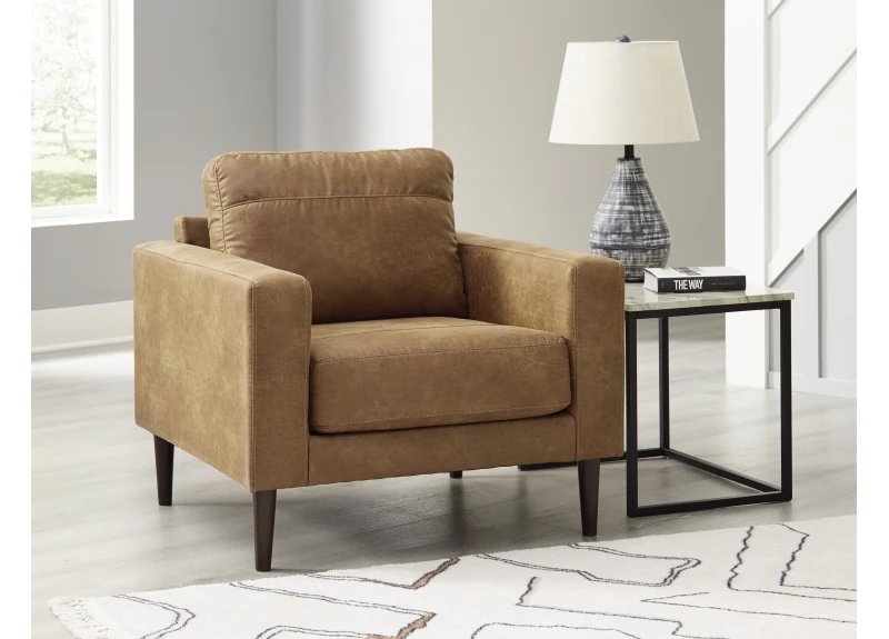 Faux Leather Armchair with Accent Legs - Tullera