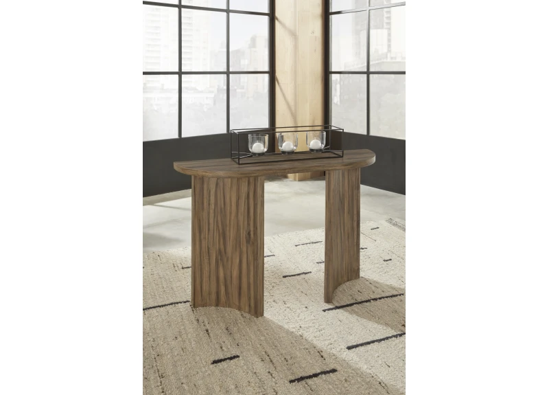 Semicircular Wooden Hallway Console Table with Curved Legs - Aurora