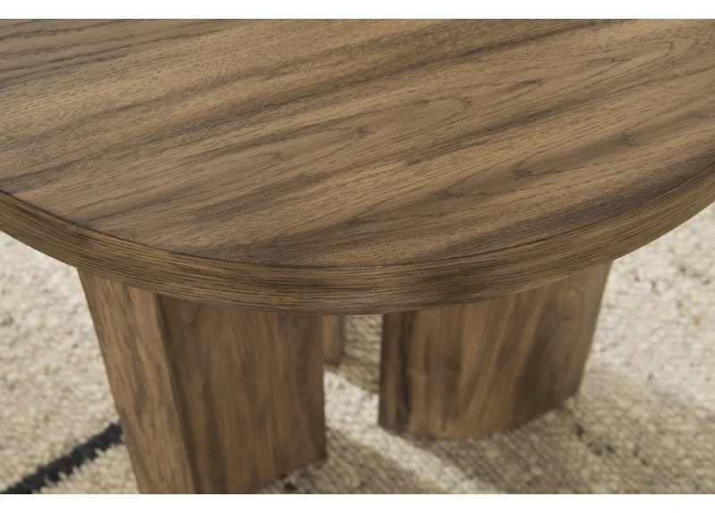 Round Wooden Side Table with Curved Legs - Aurora