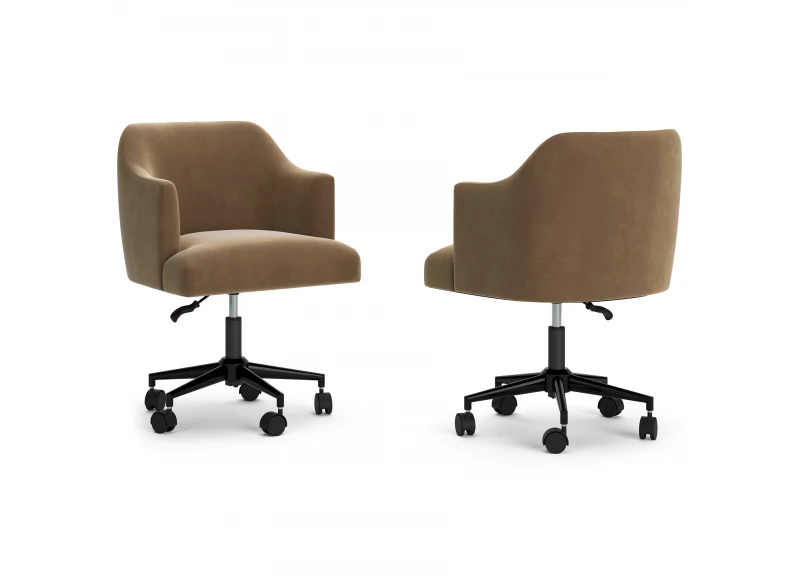 360 Swivel Home Office Chair in Velvet Upholstery - Aurora
