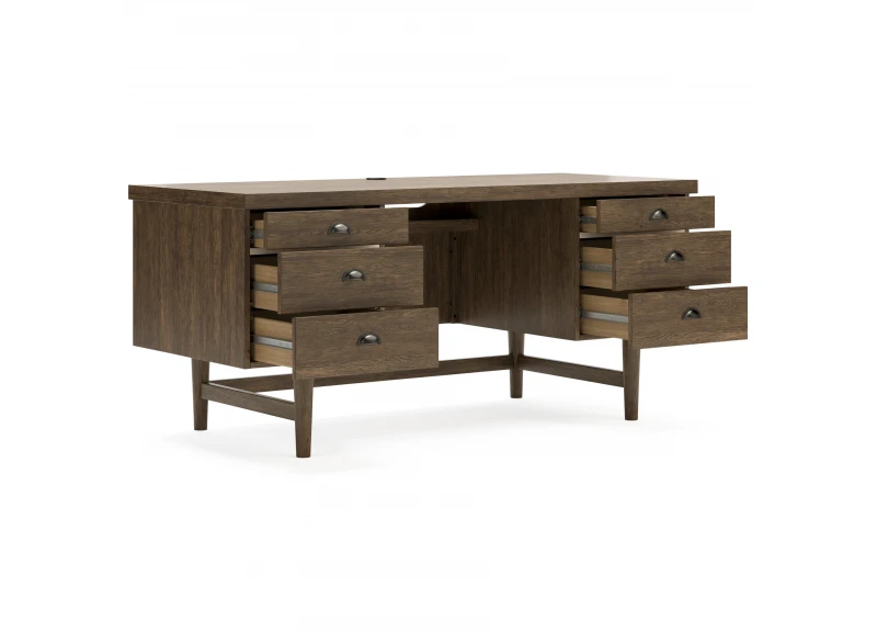 Wooden Home Office/ Computer Desk with 6 Drawers - Aurora