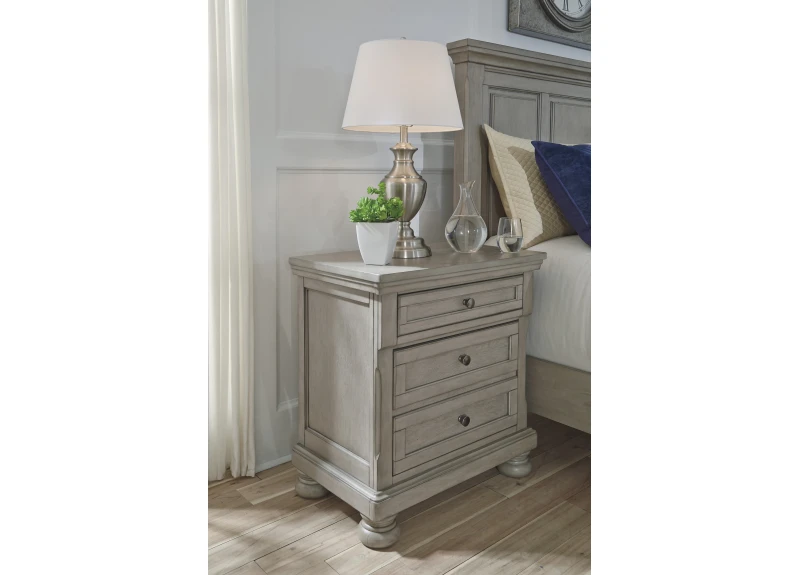 Traditional Bedside Table with 2 Drawers - Leeman