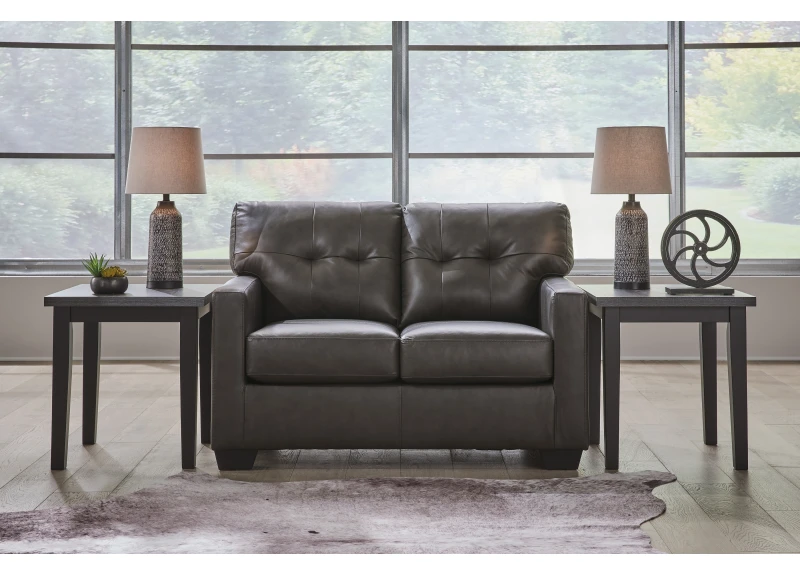 Genuine Leather 2 Seater White/ Brown Sofa - Boga