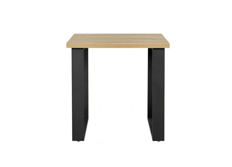 Rectangular Wooden Side Table with Metal Legs in Oak Colour - Bronte