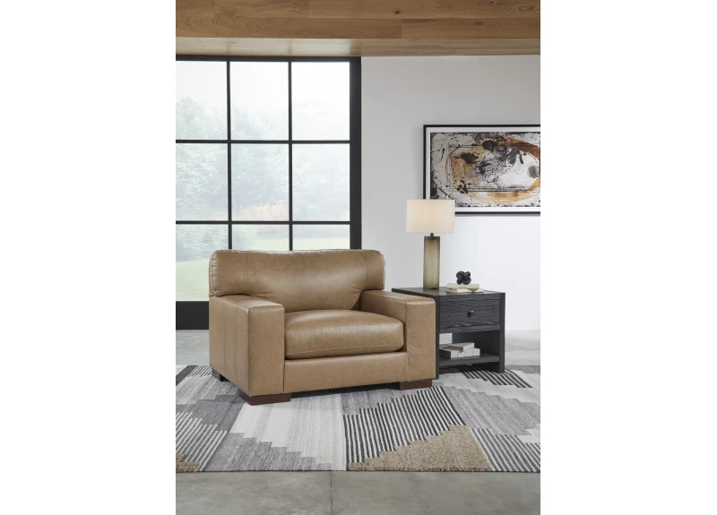 Genuine Leather Oversized Armchair 1 Seater in Brown - Laguna