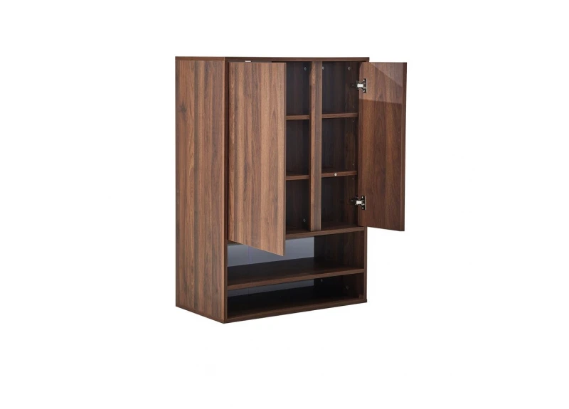 6-Shelf Wooden Shoe Storage Cabinet with Double Doors and Dual Tiers - Lara