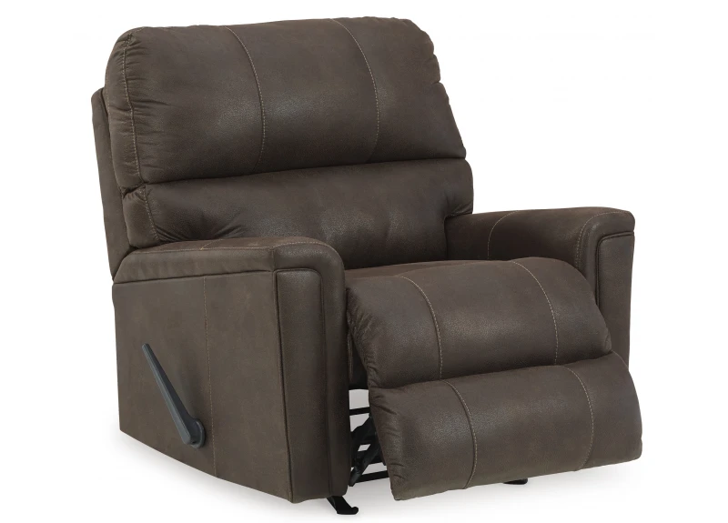 Faux Leather Manual Recliner Armchair in Chestnut Colour - Nankin