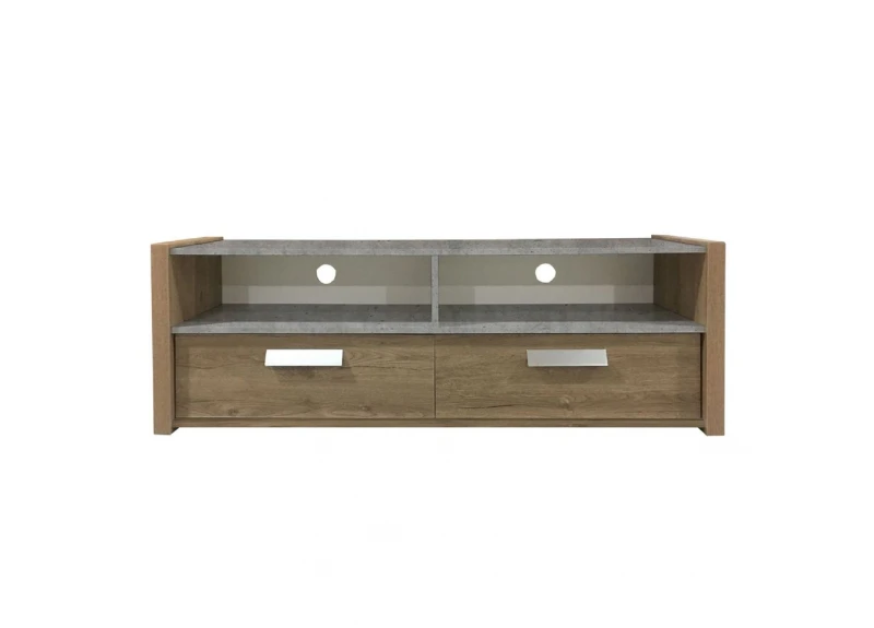 Brown TV Entertainment Unit with 2 Drawers - Simon