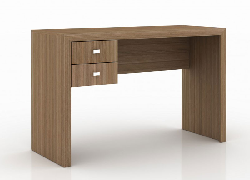 Brown Wooden Home Office Desk 117cm with 2 drawers - Habana