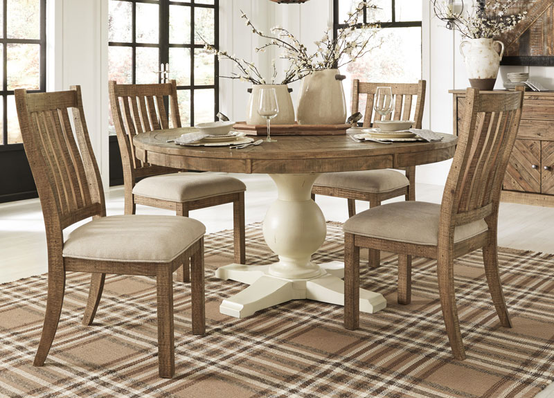 Baldwin Brown Fabric Upholstered Wooden, Medium Brown Wood Dining Chairs