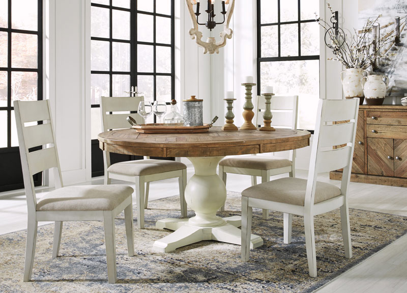 Baldwin Round Dining Table W 4 Antique, Round Antique Wooden Dining Table Set