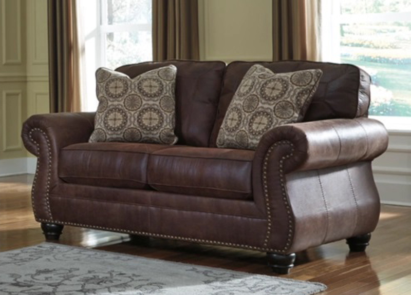 Valley 2 Seater Faux Leather Sofa With, Leather Sofa With Nailhead Trim