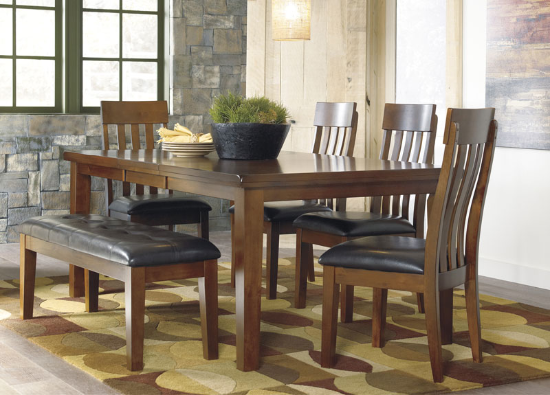 Natasia Rectangular Dining Table Set, Dining Room Set With Chairs And Bench