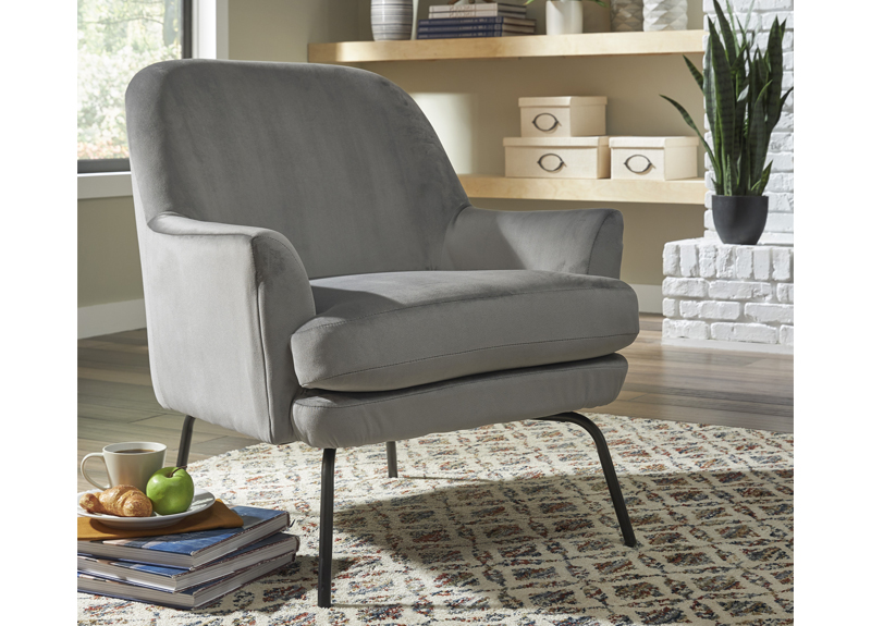 Alford Grey Fabric Accent Chair, Light Grey Chair And A Half