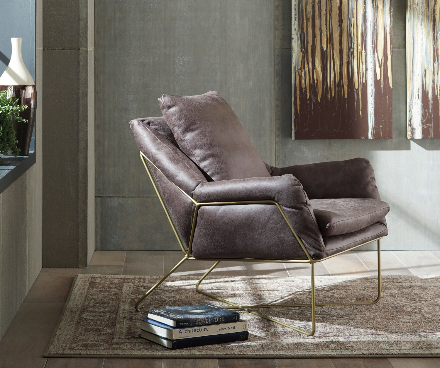 Accent Chair With Arms Faux Leather, Cool Leather Accent Chairs